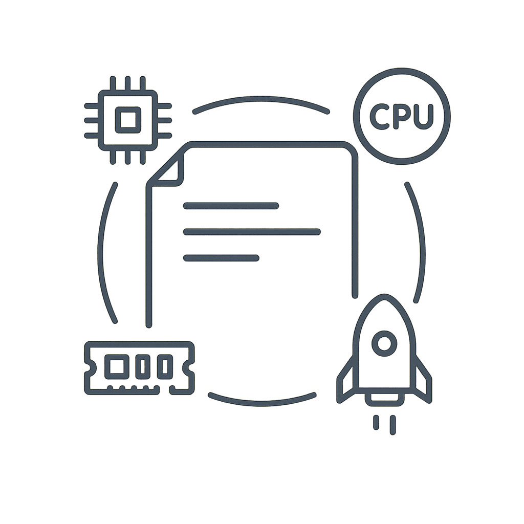 A brain or neural net icon scanning lines of code and outputting infrastructure symbols, evoking intelligent analysis and provisioning.